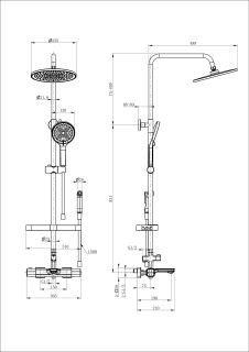 Душевая стойка Wonzon & Woghand Solid WW-C3011-A1-MW с гигиеническим душем и термостатом белый матовый